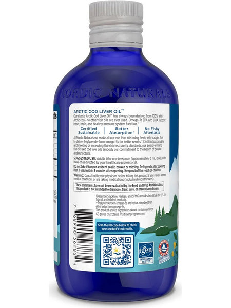 Nordic Naturals, Arctic Cod Liver Oil, Strawberry, 8 fl oz