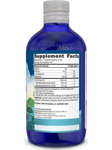 Nordic Naturals, Arctic Cod Liver Oil, Lemon, 8 fl oz