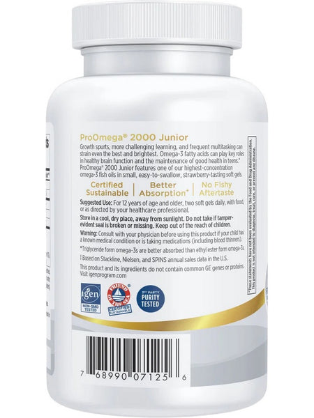 Nordic Naturals, ProOmega 2000 Junior Fish Oil, Strawberry, 60 Soft Gels