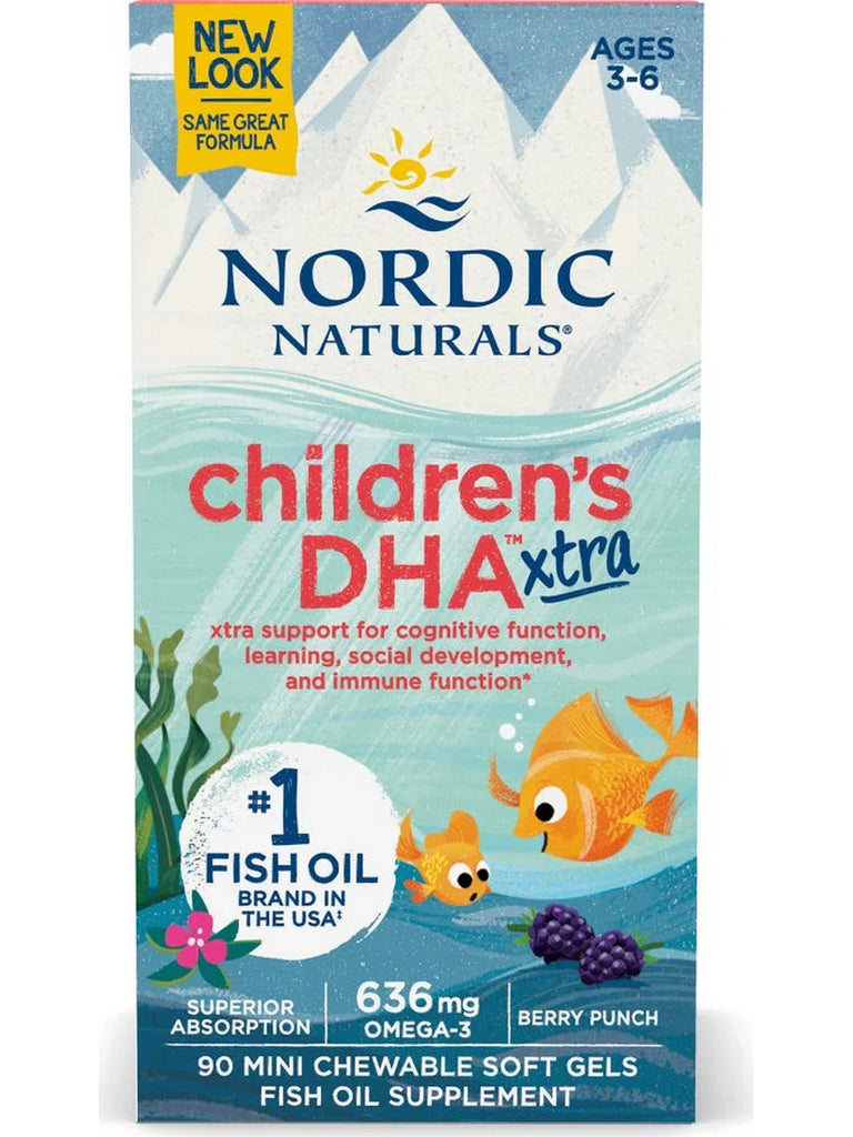 Nordic Naturals, Children's DHA Xtra, Berry Punch, 90 Mini Chewable Softgels