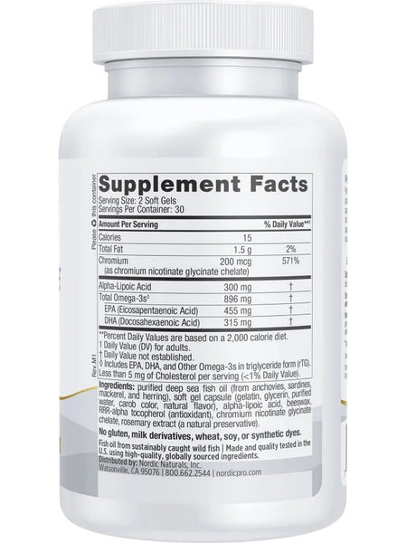 Nordic Naturals, ProOmega® Blood Sugar, 60 Soft Gels