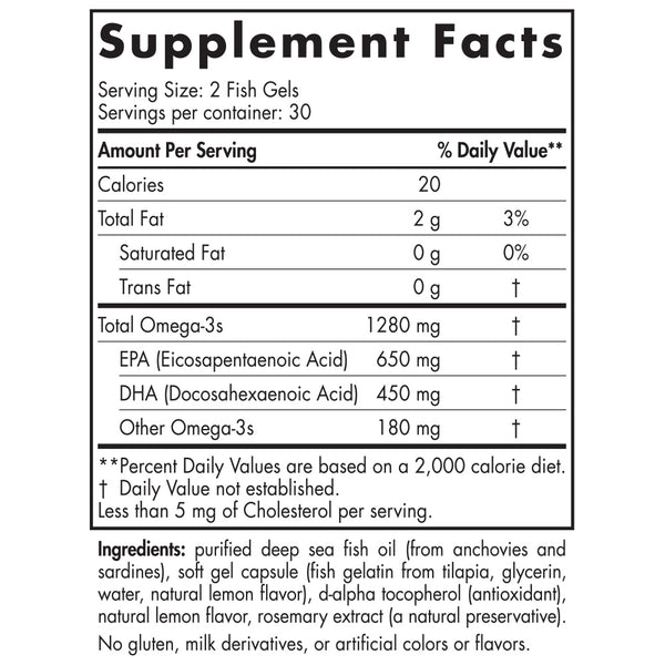 Nordic Naturals, ProOmega® in Fish Gelatin, Lemon, 60 Soft Gels