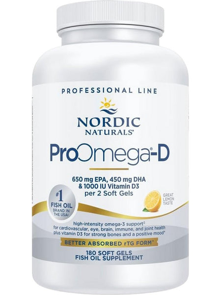 Nordic Naturals, ProOmega®-D, Lemon, 180 Soft Gels