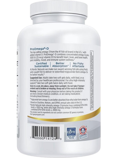 Nordic Naturals, ProOmega®-D, Lemon, 180 Soft Gels