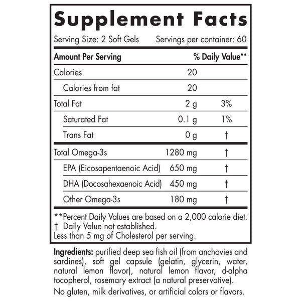 Nordic Naturals, ProOmega®, Lemon, 120 Soft Gels