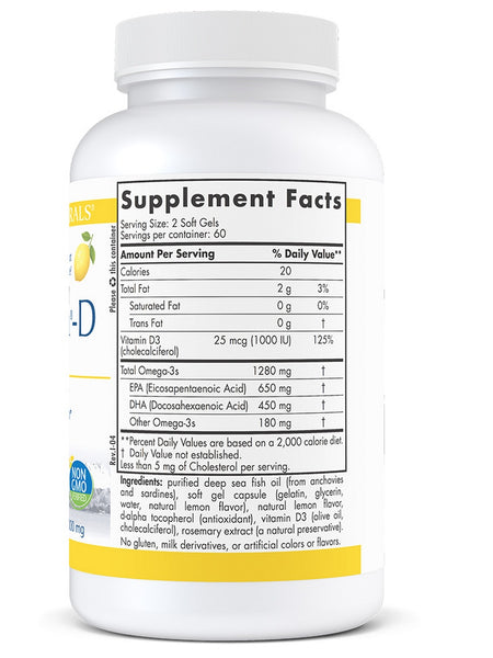 Nordic Naturals, ProOmega®-D, Lemon, 120 Soft Gels