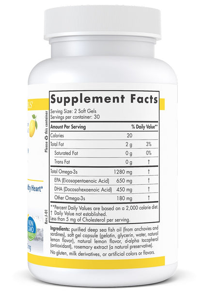 Nordic Naturals, ProOmega®, Lemon, 60 Soft Gels