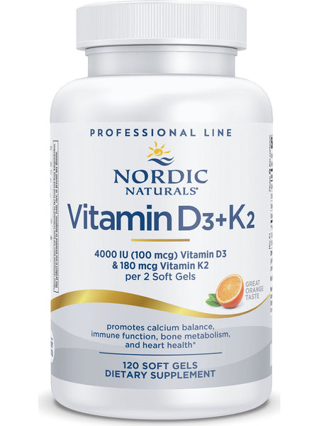 Nordic Naturals, Vitamin D3+K2, Great Orange Taste, 120 Softgels