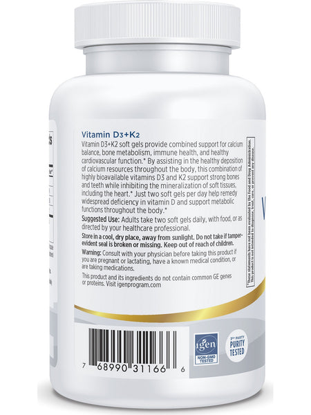 Nordic Naturals, Vitamin D3+K2, Great Orange Taste, 120 Softgels