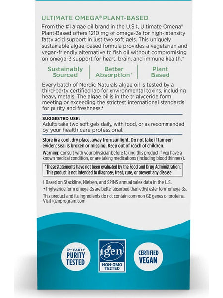 Nordic Naturals, Ultimate Omega Plant-Based, 60 Softgels