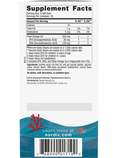 Nordic Naturals, Children's DHA, Ages 3+, Strawberry, 90 Mini Chewable Soft Gels