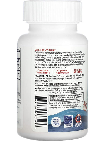 Nordic Naturals, Children's DHA, Ages 3-6, Strawberry, 180 Mini Chewable Soft Gels