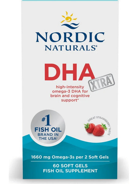 Nordic Naturals, DHA Xtra, Strawberry, 60 Softgels