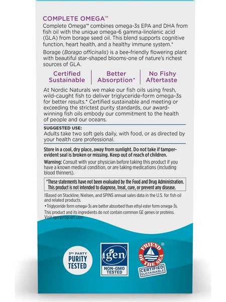 Nordic Naturals, Complete Omega, Lemon, 60 Softgels