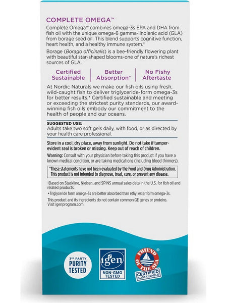 Nordic Naturals, Complete Omega, Lemon, 120 Softgels