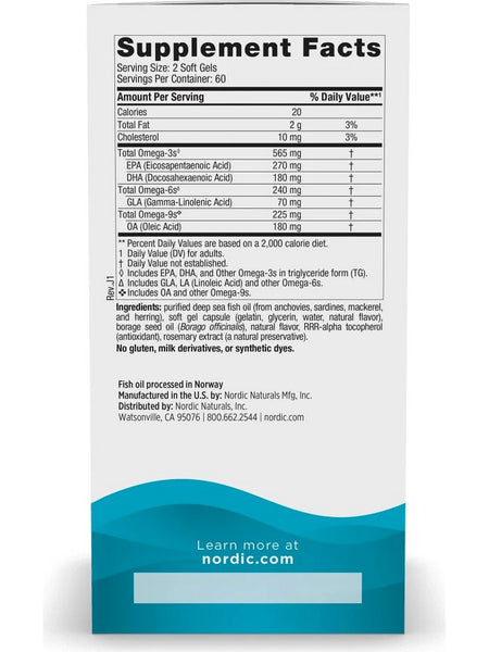 Nordic Naturals, Complete Omega, Lemon, 120 Softgels