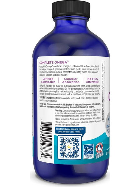Nordic Naturals, Complete Omega, Lemon, 8 fl oz