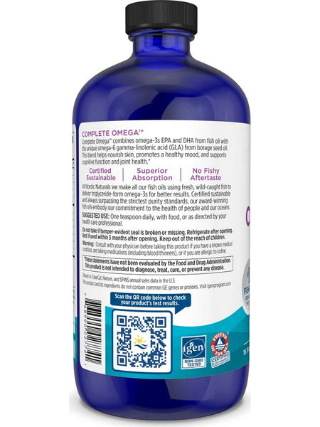 Nordic Naturals, Complete Omega, Lemon, 16 fl oz