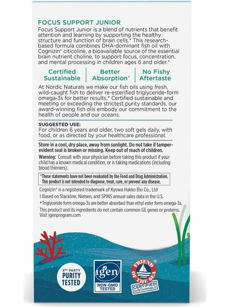 Nordic Naturals, Focus Support Junior, 60 Mini Softgels