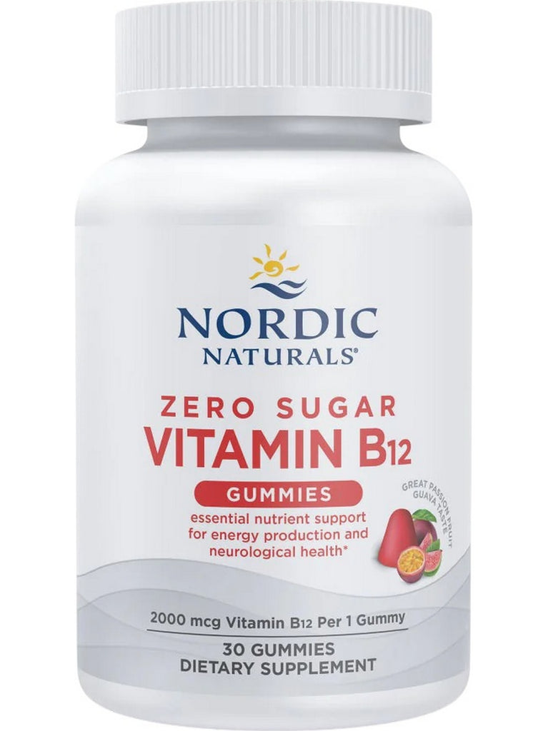Nordic Naturals, Zero Sugar Vitamin B12 Gummies, Passion Fruit Guava Taste, 30 Gummies