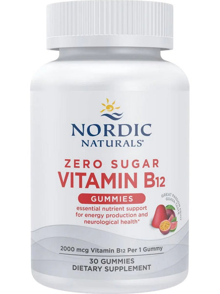 Nordic Naturals, Zero Sugar Vitamin B12 Gummies, Passion Fruit Guava Taste, 30 Gummies