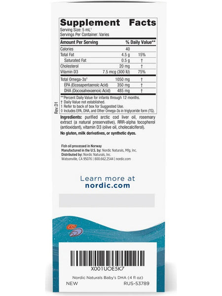 Nordic Naturals, Baby's DHA, 4 fl oz