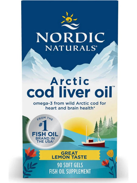 Nordic Naturals, Arctic Cod Liver Oil, Lemon, 90 Softgels