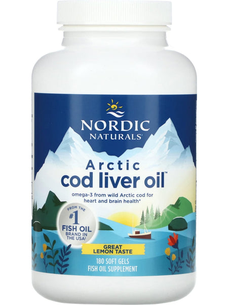 Nordic Naturals, Arctic Cod Liver Oil, Lemon, 180 Soft Gels