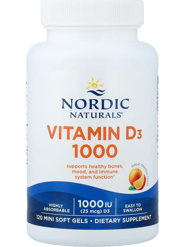 Nordic Naturals, Vitamin D3, 1,000 IU, Orange, 120 Mini Soft Gels