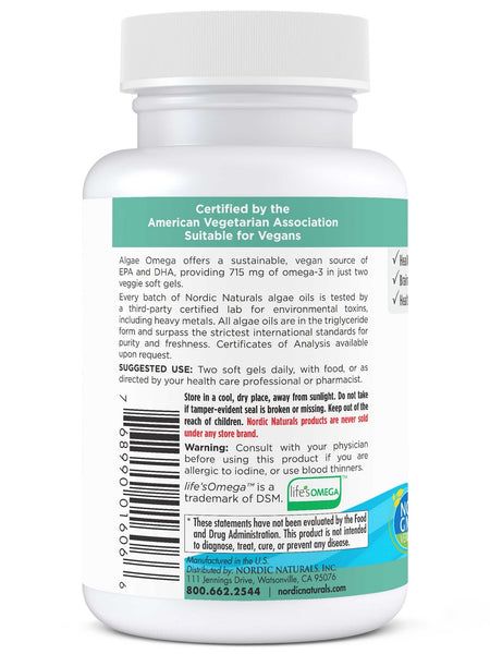 Nordic Naturals, Algae Omega, 60 Soft Gels