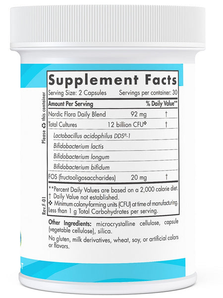 Nordic Naturals, Nordic® Flora Probiotic Daily, 60 Capsules