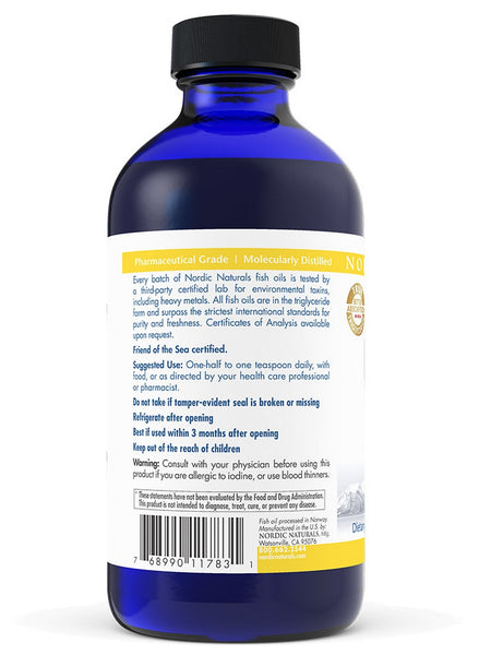 Nordic Naturals, ProOmega®-D Xtra, Lemon, 8 Fluid Ounces