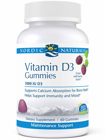Nordic Naturals, Vitamin D3 Gummies, Wild Berry, 60 Gummies