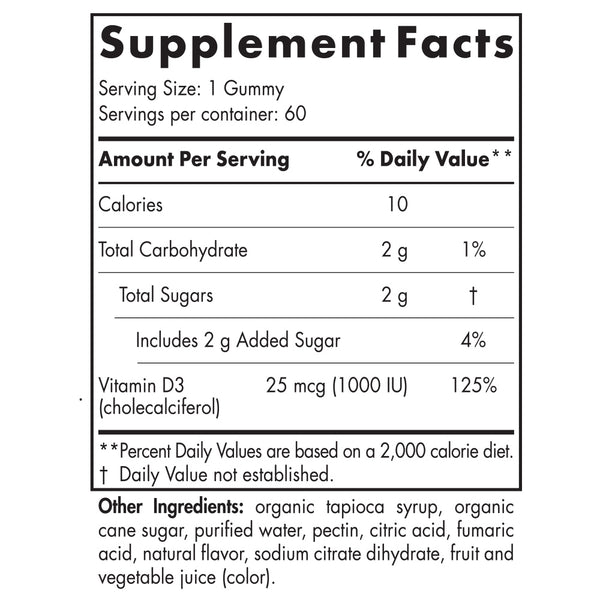 Nordic Naturals, Vitamin D3 Gummies, Wild Berry, 60 Gummies