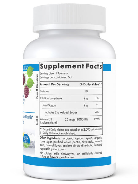 Nordic Naturals, Vitamin D3 Gummies, Wild Berry, 60 Gummies