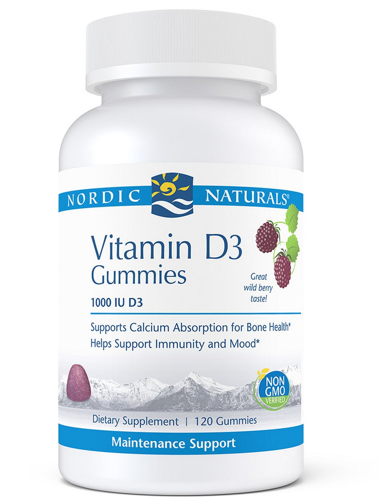 Nordic Naturals, Vitamin D3 Gummies, Wild Berry, 120 Gummies