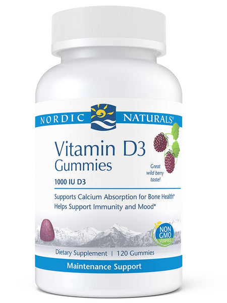 Nordic Naturals, Vitamin D3 Gummies, Wild Berry, 120 Gummies