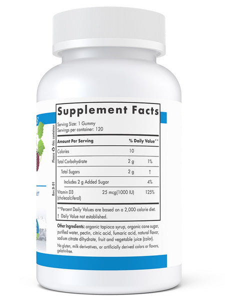 Nordic Naturals, Vitamin D3 Gummies, Wild Berry, 120 Gummies