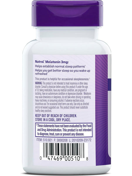 Natrol, Melatonin, 3mg, 60 ct