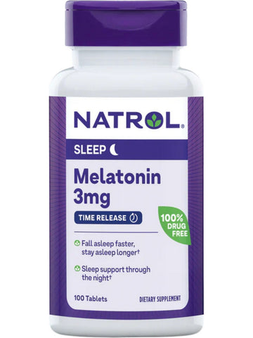Natrol, Melatonin, 3mg Time Release, 100 ct