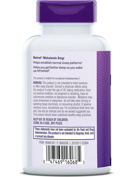 Natrol, Melatonin, 3mg, 240 ct