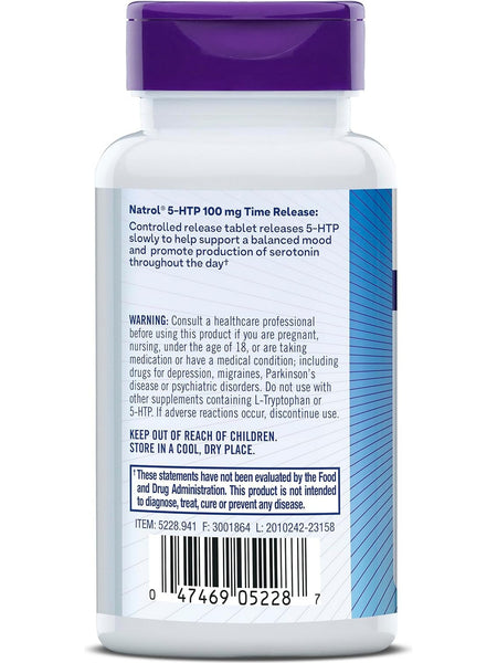 Natrol, 5 HTP, 100mg Time Release, 45 ct