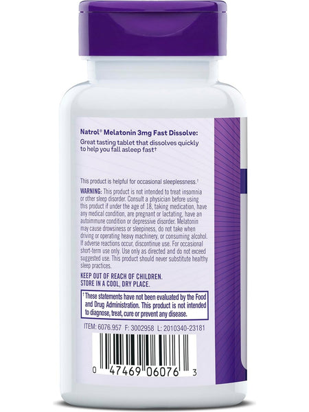 Natrol, Melatonin, 3mg Fast Dissolve, 90 ct