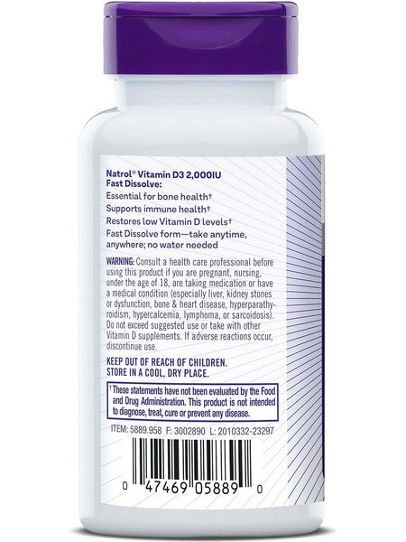 Natrol, Vitamin D3 2000IU Mini ct, 90 ct
