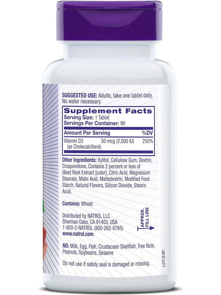 Natrol, Vitamin D3 2000IU Mini ct, 90 ct