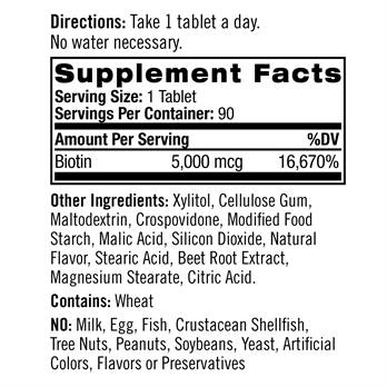 Natrol, Biotin 5000mcg Fast Dissolve, 90 ct