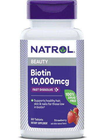 Natrol, Biotin 10,000mcg, 60 Tablets