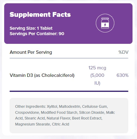 Natrol, Vitamin D3 5000IU, 90 Tablets