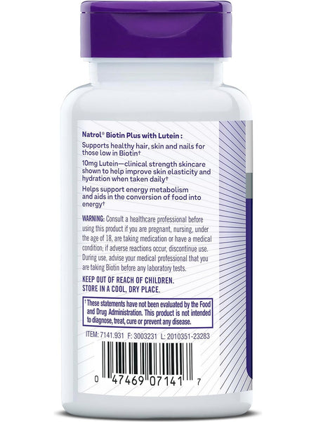 Natrol, Biotin Plus 5,000 mcg, 60 Tablets