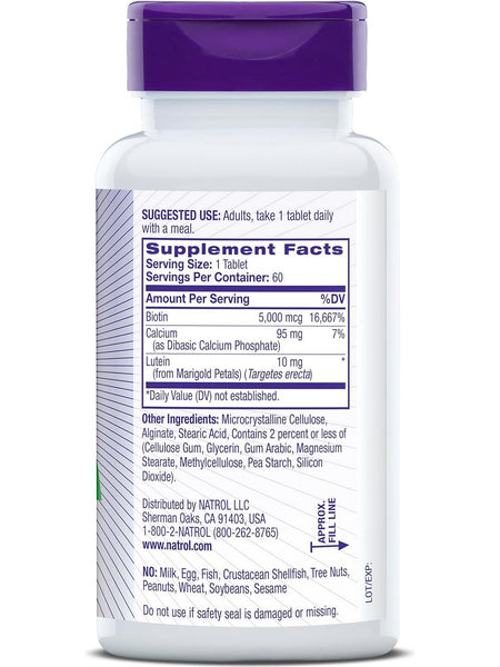 Natrol, Biotin Plus 5,000 mcg, 60 Tablets